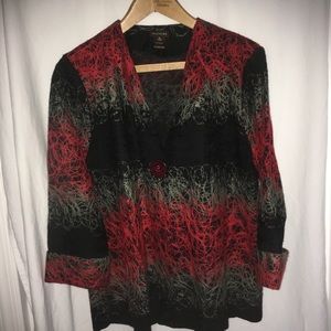 Blazer by Multiples. Red, Gray, and Black.